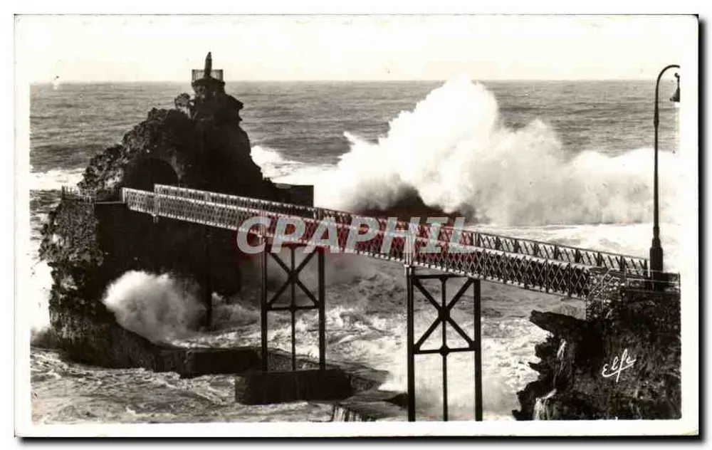 Der Felsen der Jungfrau in Biarritz — grobe Wetterbedingungen — Éditions Pyrénées-Océan - Vorderseite