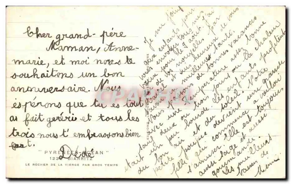 Der Felsen der Jungfrau in Biarritz — grobe Wetterbedingungen — Éditions Pyrénées-Océan - Rückseite