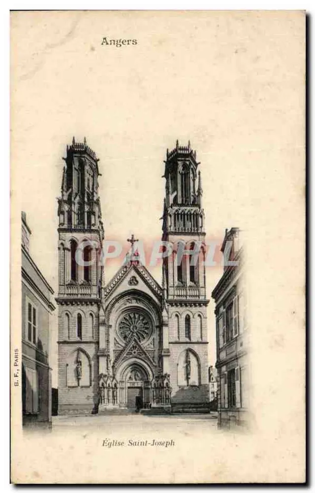Igreja de São José — Angers — Editor E. F., Paris - Frente