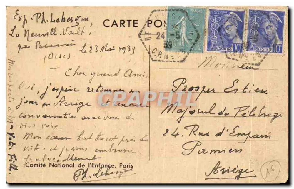 Retrato do Duque d'Angoulême — Foto N.D. — Carta postal - Verso
