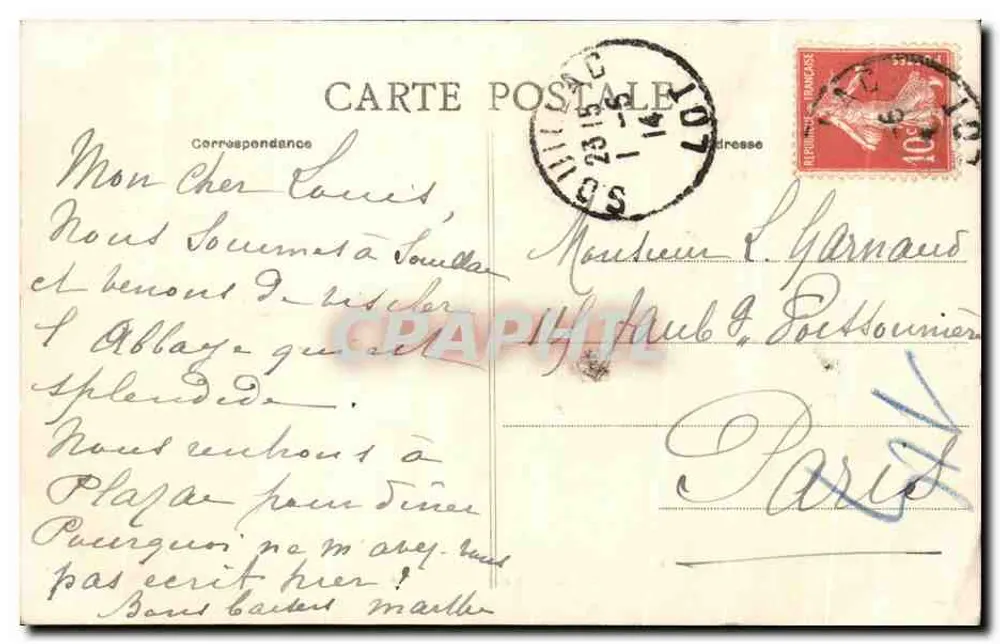 Souillac (Lot) — O Pas du Raysse — E. Bergerol, editor, Souillac - Verso