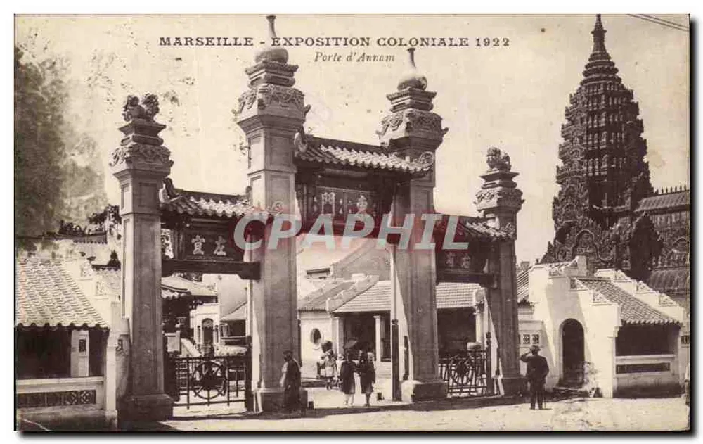 Marselha - Exposição Colonial 1922 — Porta de Annam - Frente