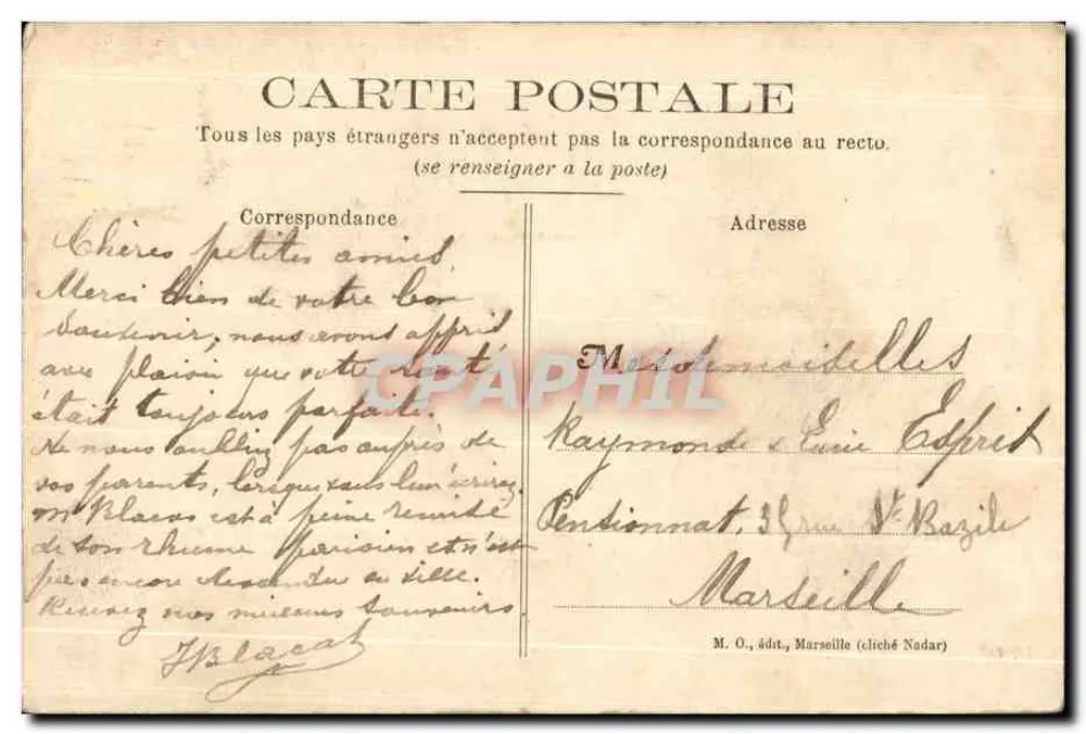 Porta da Annam — Exposição Colonial 1906 — Marselha, edição Nadar n°7 - Verso