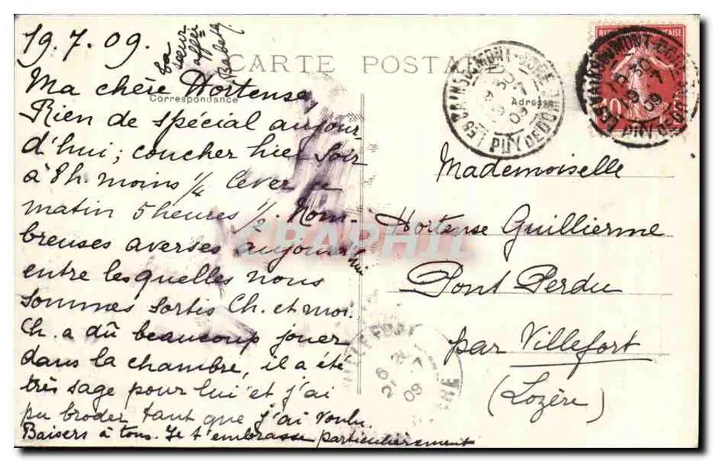 Auvergne-Frau singend — Unsere Auvergne (Region Puy-de-Dôme) — Antonin MEYNIEL und Régis M. n°2843 - Rückseite