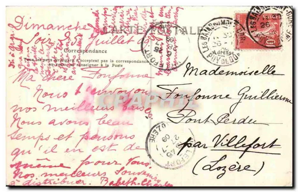 Junge Auvergne-Milchmaid — Auvergne — M.T. I.L. n°2365 - Rückseite