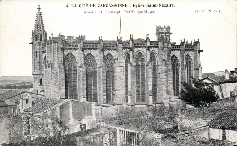 Carcassonne — Kirche Saint-Nazaire, Apse und Transept, gotische Teil — Verlag N.G. - Vorderseite