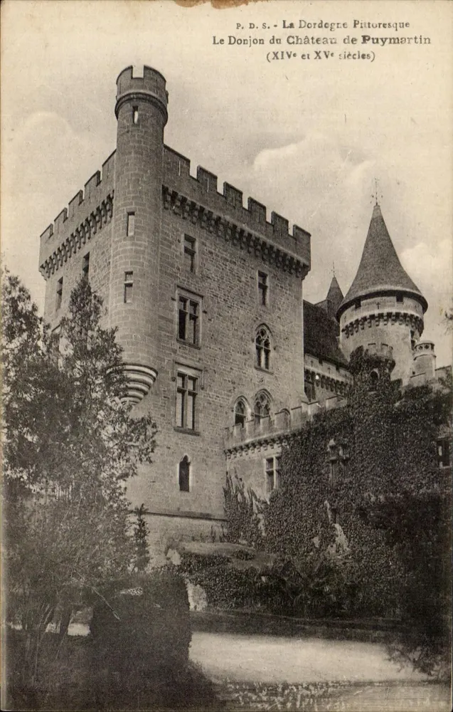 Der Bergfried des Schlosses Puymartin — (14. und 15. Jahrhundert) — P.D.S. - Vorderseite