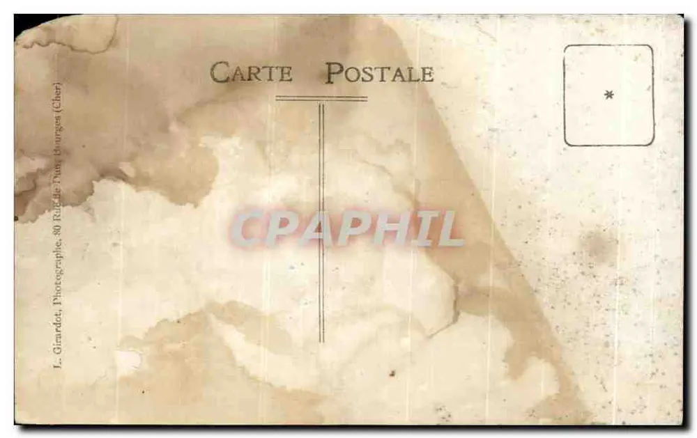 Ceremonia wojskowa — jeźdźcy i żołnierze w formacji — L. Girardot, Bourges (Cher) - Rewers