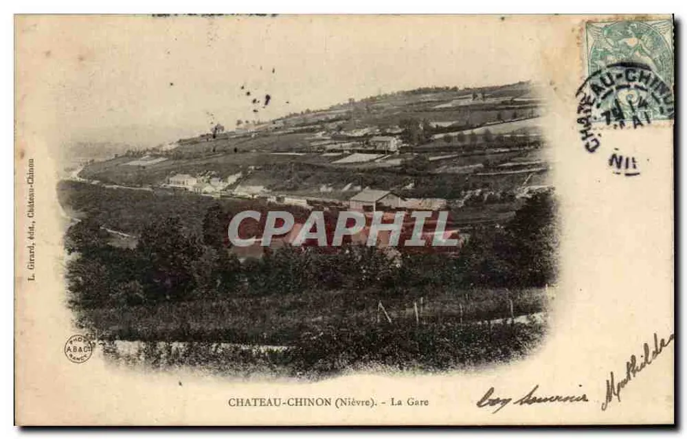 Castelo-Chinon (Nièvre) — A Estação — L. Girard, editor, Castelo-Chinon - Frente
