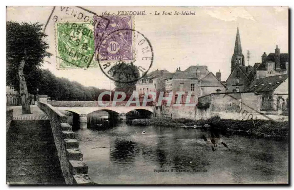 Vendôme — Le Pont St-Michel — Papelerie H. Chartier, Vendôme - Frente