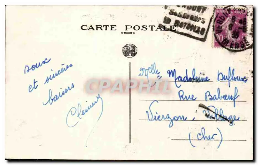 Verdun — 150º R.I. - Caserne Holbeck - Verso