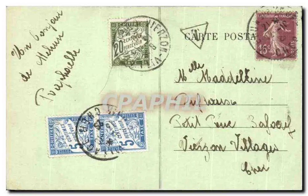 MEHUN-sur-YÈVRE — Ansicht des Schlosses von Charles VII von den Ufern der Yèvre — Verlag: E. Augier, Bazar - Rückseite