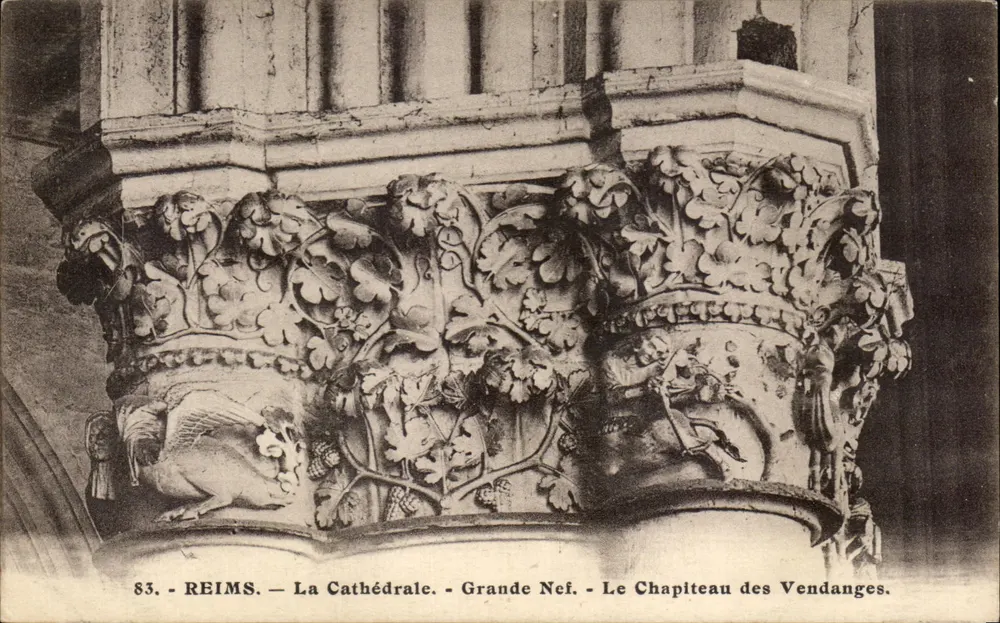 Reims — Die Kathedrale — Die Große Nave — Der Kapitell der Ernte — n°83 - Vorderseite
