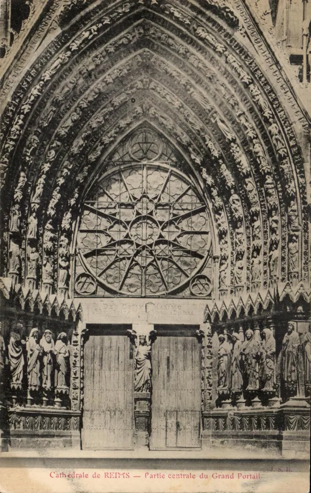 Kathedrale von REIMS — Zentrale Teil des Großen Portals — J.S. 16 - Vorderseite