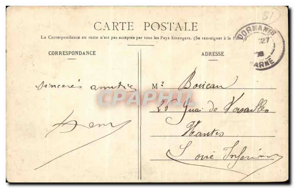 La Champagne — Ruinen des Schlosses — Lib. Cath. Epernay - Rückseite