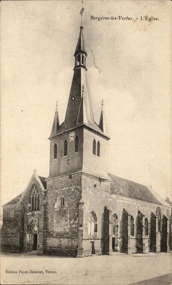 Bergères-les-Vertus - A Igreja — Edição Fayet-Benoist, Vertus. - Frente