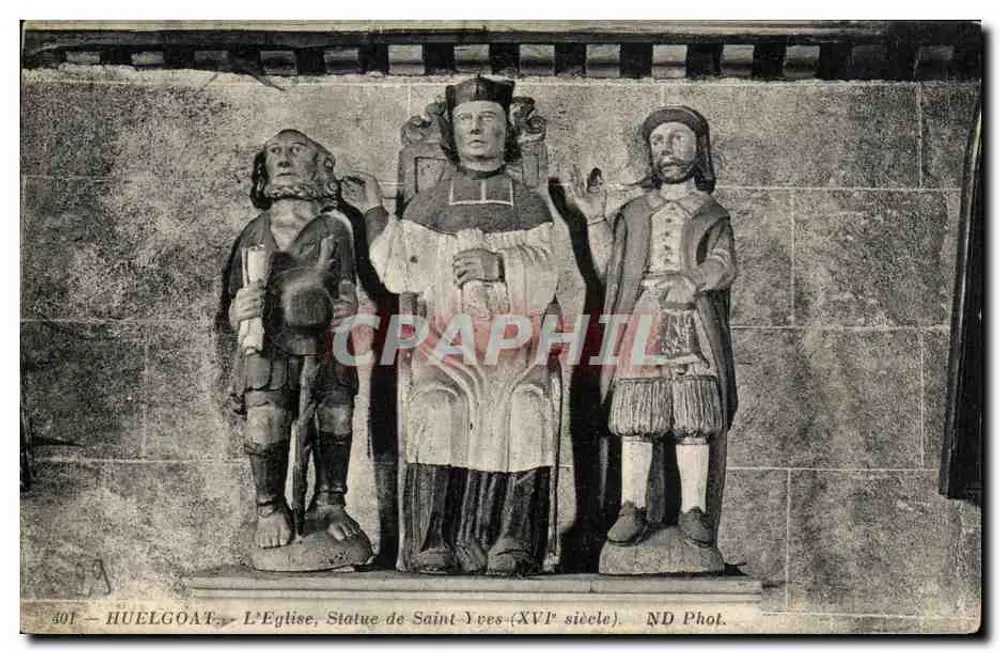 Huelgoat — Die Kirche, Statue des hl. Yves (16. Jahrhundert) — ND Phot. - Vorderseite