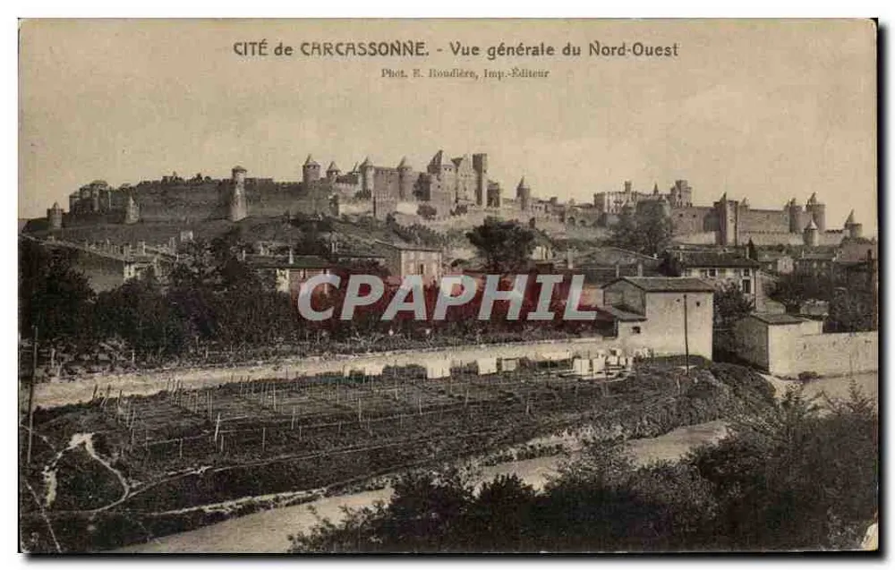 Cité de Carcassonne — Vue générale du Nord-Ouest — Phot. E. Bondière, Imp.-Éditeur - Vorderseite