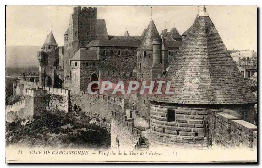 Cité de Carcassonne — Blick vom Turm des Bischofs — L.L. - Vorderseite