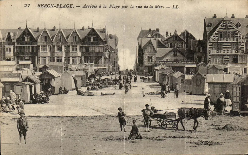 Berck-Plage — Ankunft an der Strandpromenade über die Rue de la Mer — LL. Verlag: LL. - Vorderseite