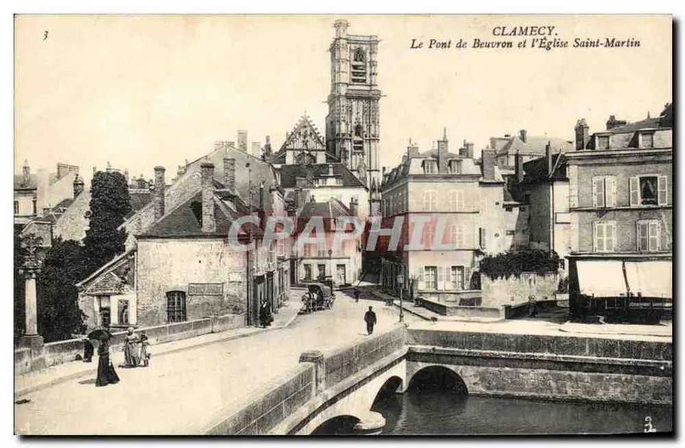 Clamecy. Die Brücke von Beuvron und die Kirche Saint-Martin — Verlag nicht sichtbar, Seriennummer 3 - Vorderseite