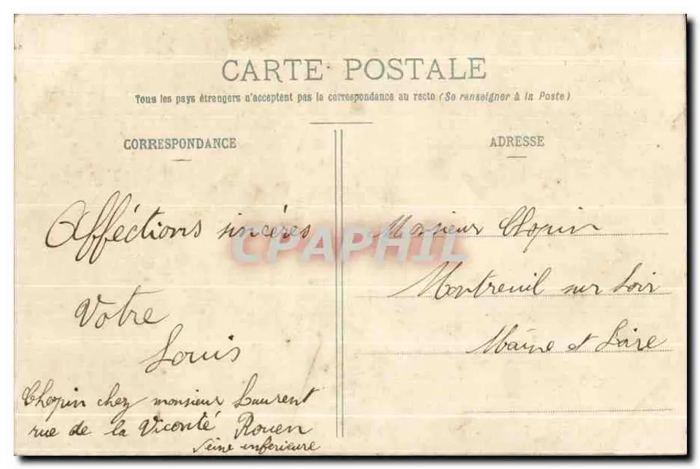 Rouen — Pont Transbordeur La Nacelle — C.V. 348 - Verso