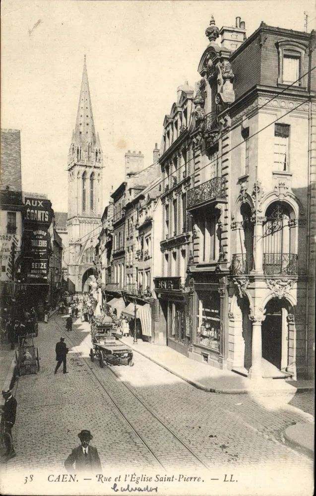 Caen — Rua e a Igreja de São Pedro — LL, n°38 - Frente