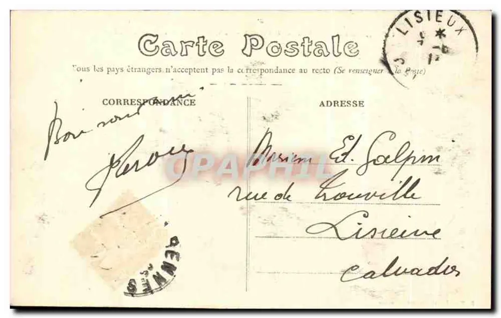 Rennes — La Place de la Mission, Le Quai de la Prévalaye und der Mail — Verlag E. Mary-Roussale, Nr. 1203 - Rückseite