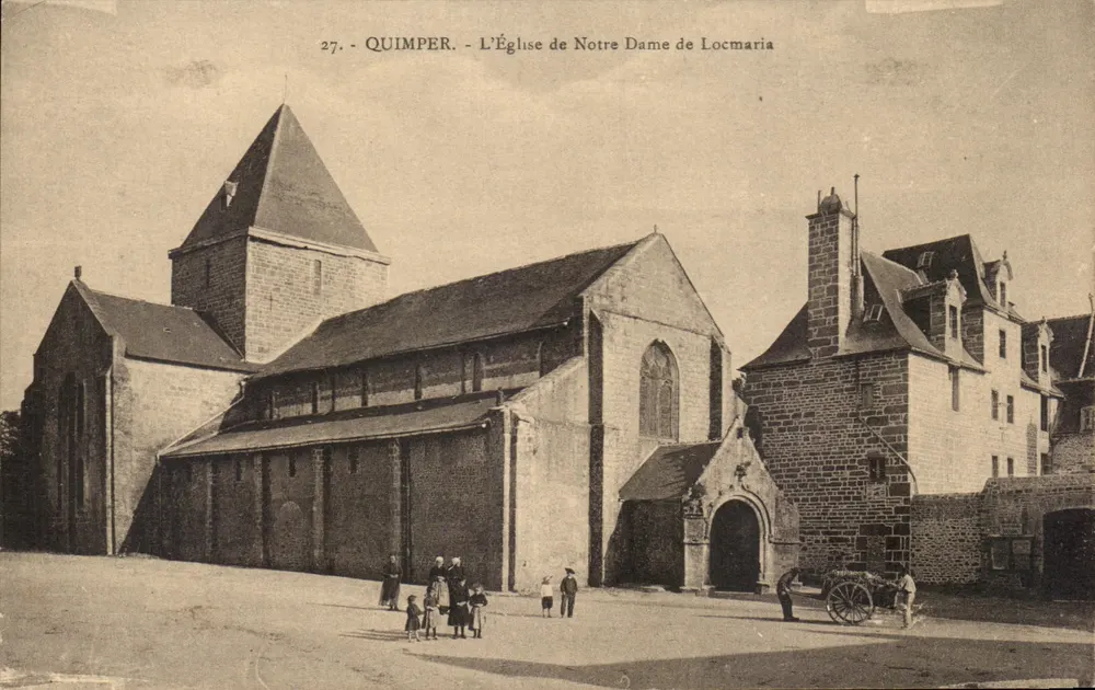 Quimper - Die Kirche Notre Dame de Locmaria — Antike Ansichtskarte n°27, Verlag Villard, Quimper - Vorderseite