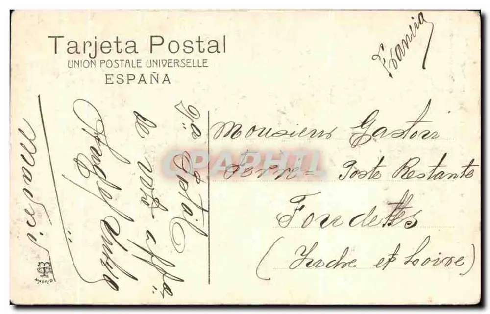 Madrid — Königspalast: Parade der Halberdier — Union Postale Universelle - Rückseite