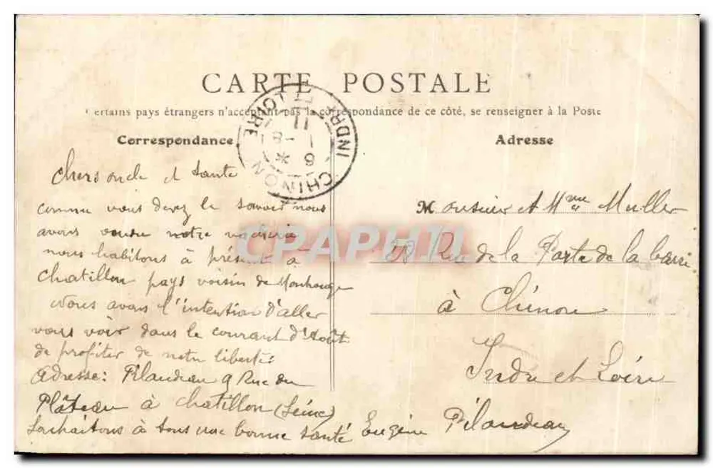 Châtillon (Seine) — Denkmal der Verteidigung (Krieg 1870) und die TOUR BIRET — B. F., Paris - Rückseite