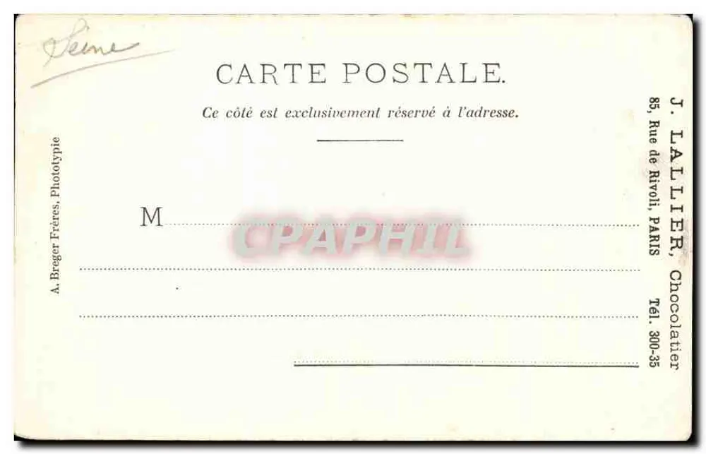 Nanterre - Rue Gambetta — vista di strada con pedoni — A. Breger Frères, Phototype - Verso