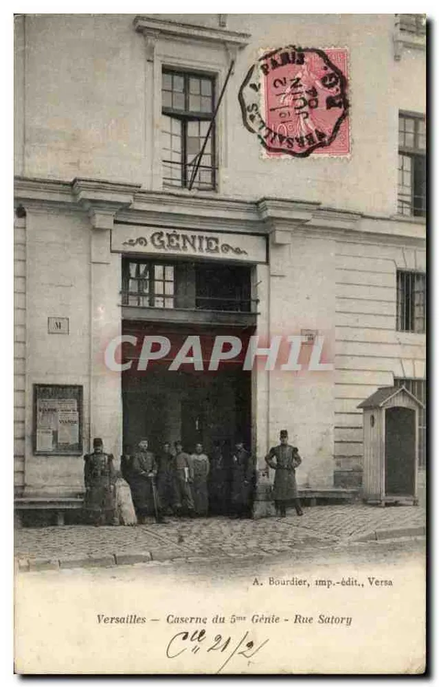 Versailles - Kasernen des 5. Genies - Rue Satory — Verlag A. Bourdier, Verleger, Versailles - Vorderseite
