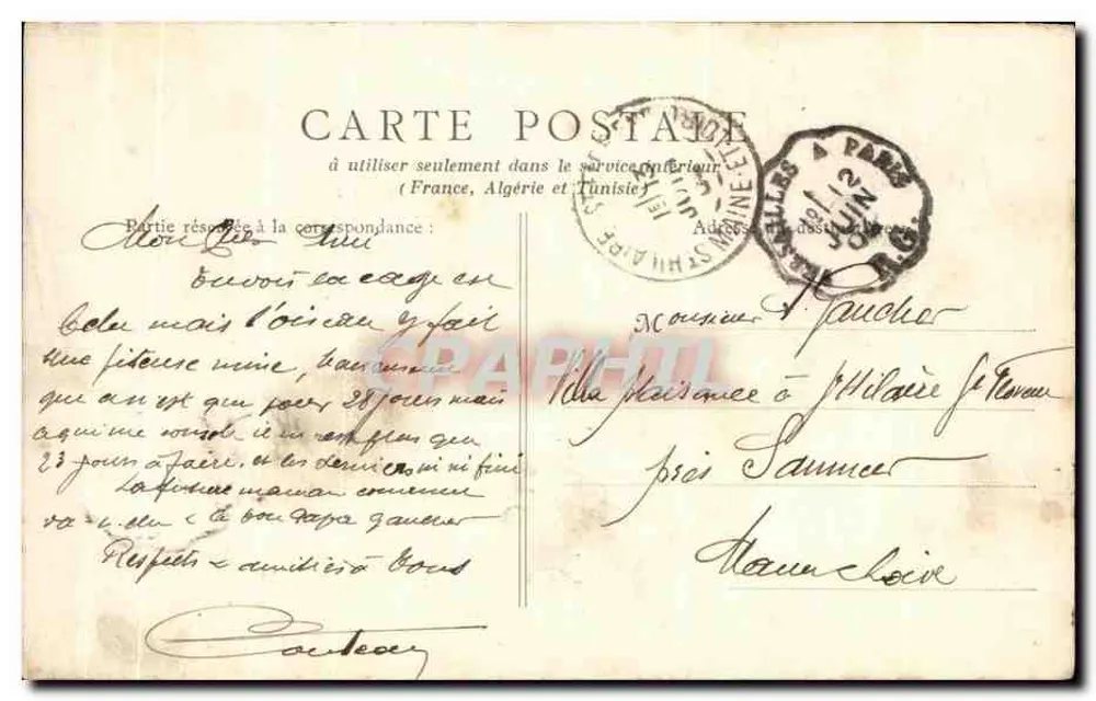 Versailles - Kasernen des 5. Genies - Rue Satory — Verlag A. Bourdier, Verleger, Versailles - Rückseite