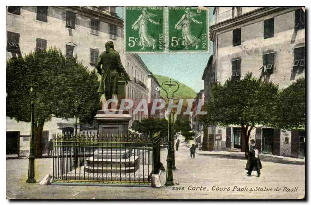 Corte - Cours Paoli - Estátua de Paoli — editor não identificado, n° de série 3349 - Frente