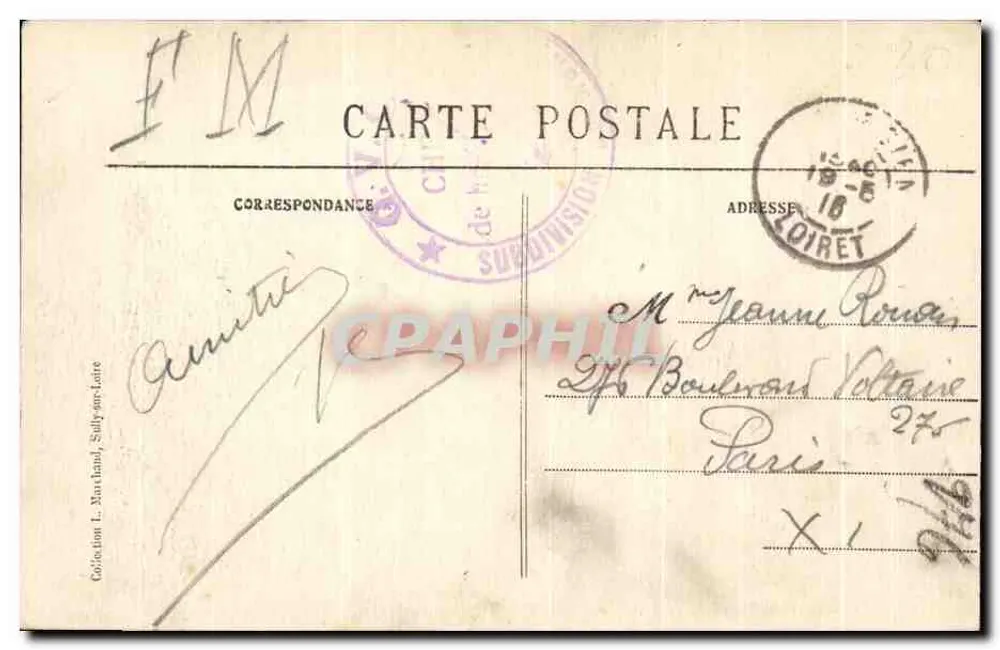 Gien (Loiret) — Praça do Porto an Bois — editor não identificado - Verso
