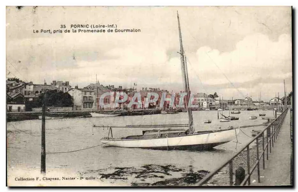 Der Hafen, Pornic (Loire-Inf.) — Ansicht vom Promenade de Gourmalon — Sammlung F. Chapeau, Nantes - Vorderseite