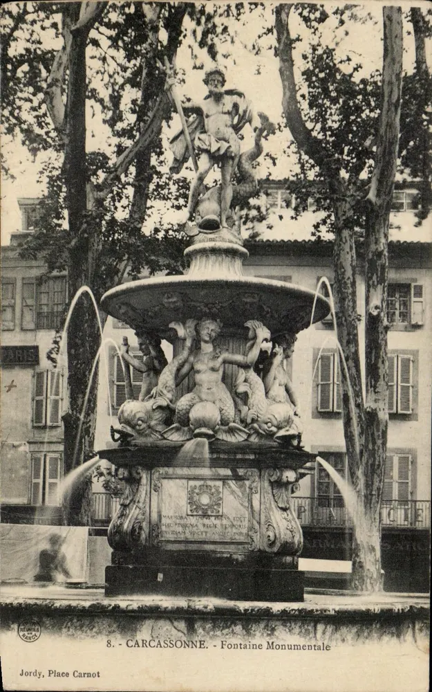 Carcassonne - Fonte Monumental - Praça Carnot - Jordy - Frente