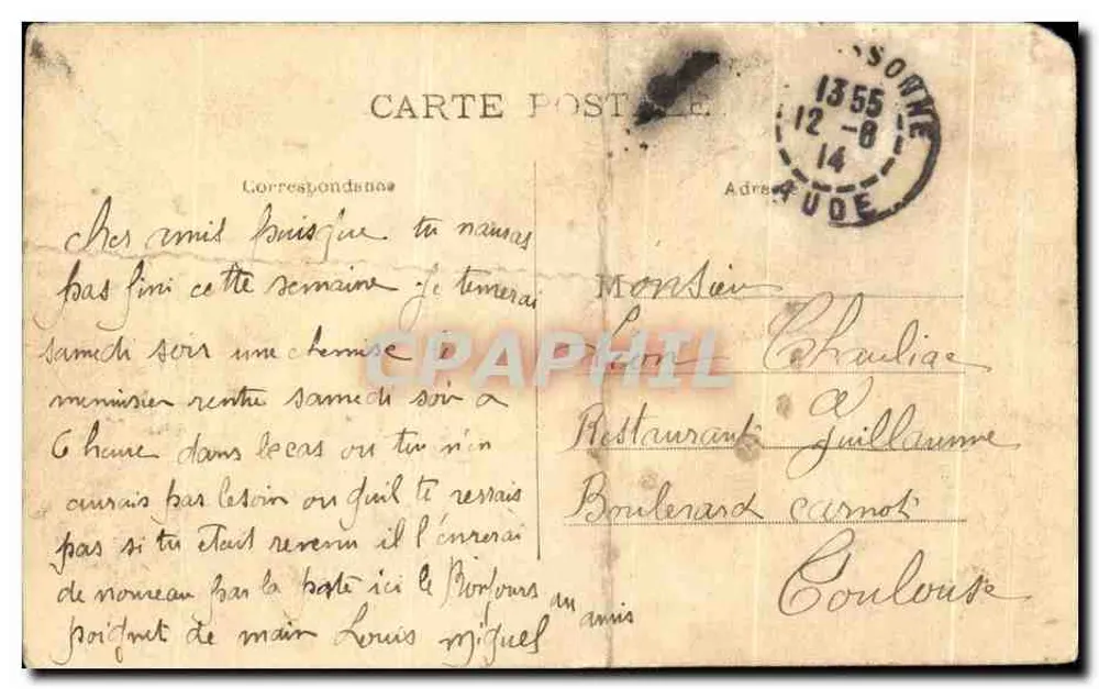 Cidade de Carcassonne — Logis da Inquisição — Bahut (século XII) — Editor não identificado - Verso