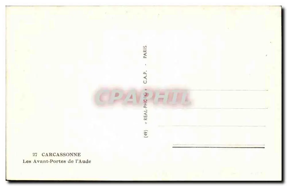 Carcassonne — Les Avant-Portes de l'Aude — C.A.P. Paris - Rückseite