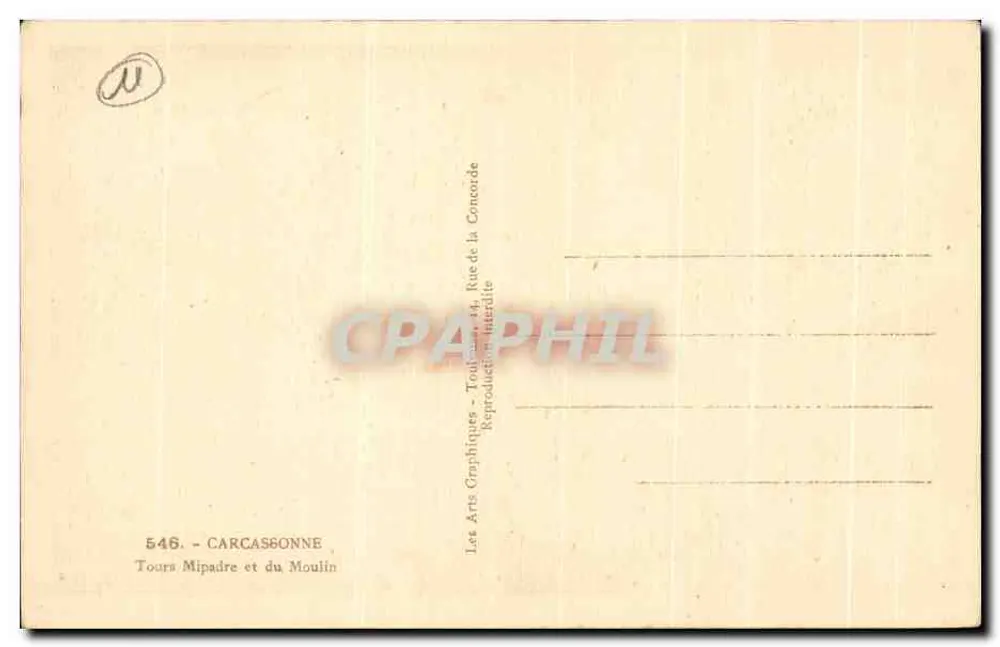 Carcassonne — Ansicht der Türme und Mauern — APGRAP - Rückseite