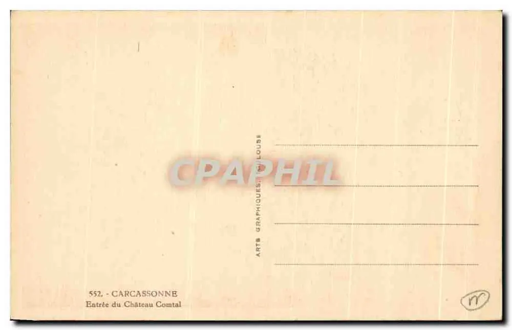 Entrada do Castelo Comtal — Carcassonne — Arts Graphiques de Louse - Verso
