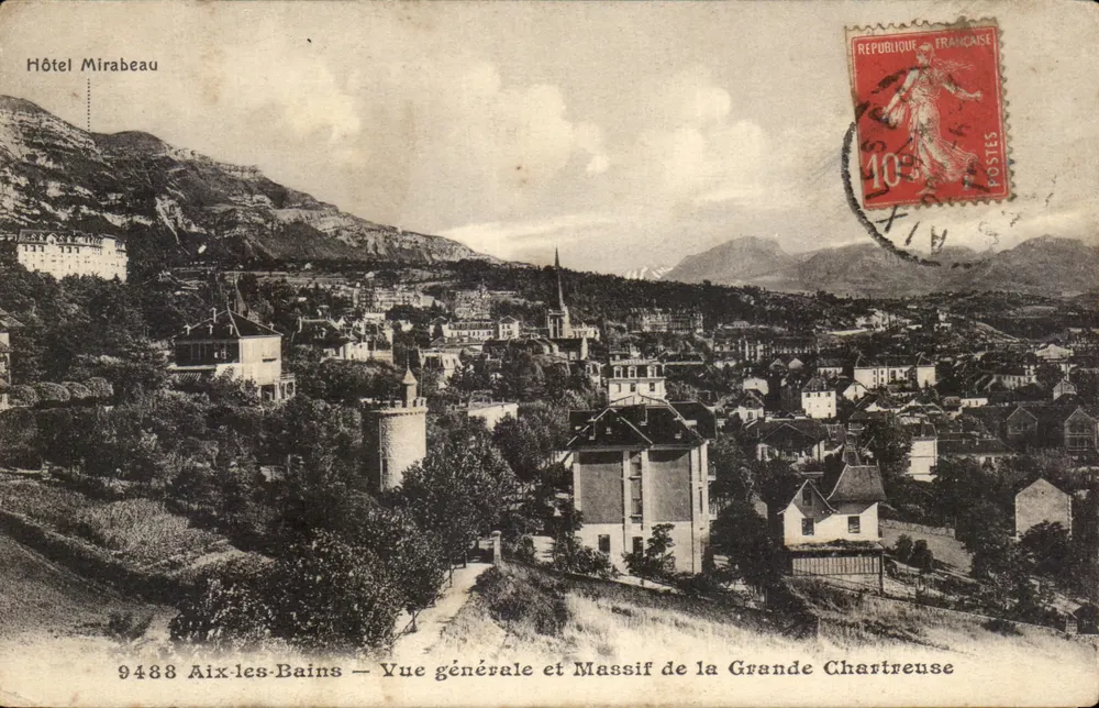 Aix-les-Bains — Allgemeiner Blick und Massiv der Grande Chartreuse — Hôtel Mirabeau - Vorderseite