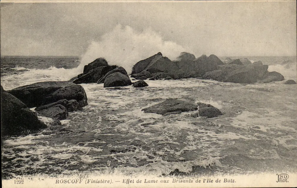 Roscoff (Finistère) — Effekt der Wellen an den Klippen der Insel Batz — ND Fotografie - Vorderseite