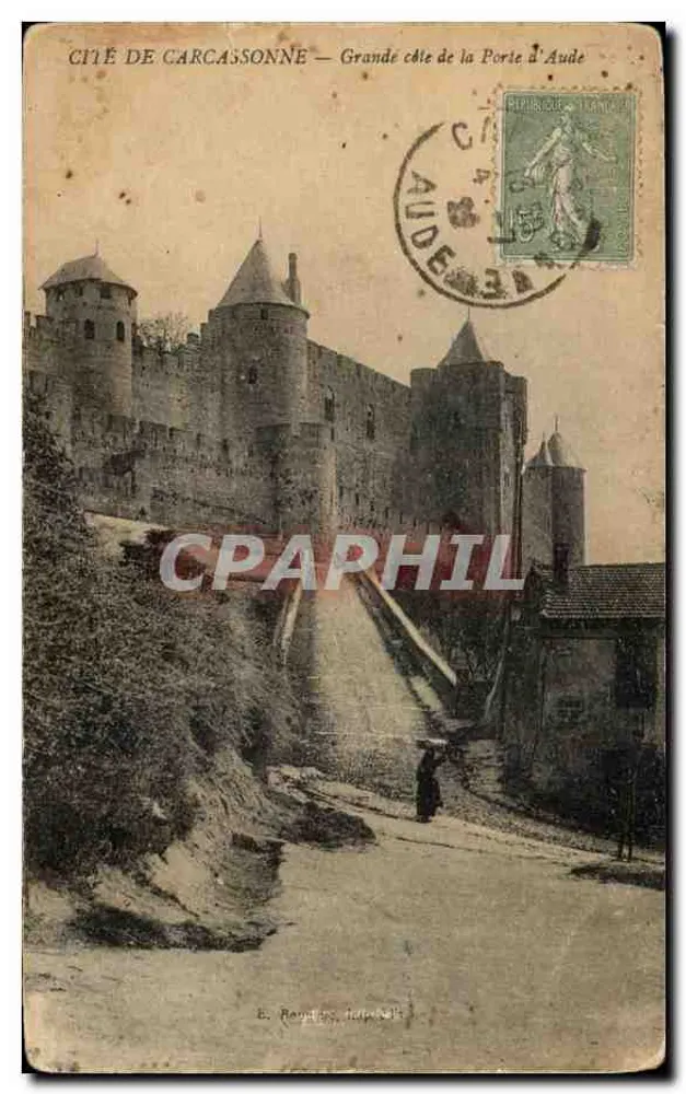 Cité de Carcassonne — Grande côte de la Porte d'Aude — E. Baudoin, Aubenas - Vorderseite