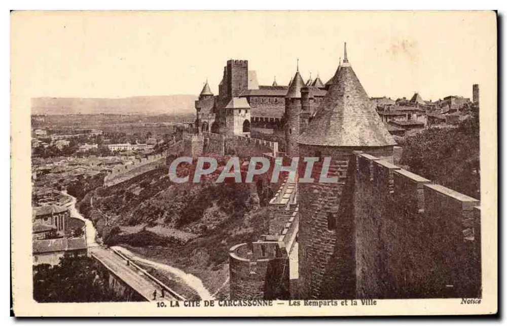 Carcassonne — Die Mauern und die Stadt — Carte-Notice Jordy - Vorderseite