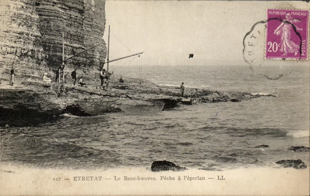 Étretat — O Banc-à-cuves. Pesca à Eperlan — LL - Frente
