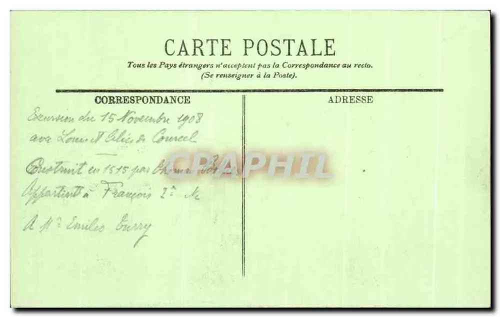 Chenonceaux — O Castelo. A Torre das Marcas e A Ala Thomas-Bohier — LL. - Verso