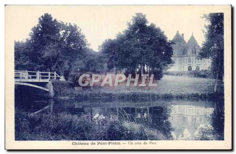 Schloss Pont-Piétin — Ein Eck des Parks — Impr. Henri Radeau & Cie, Toulouse - Vorderseite