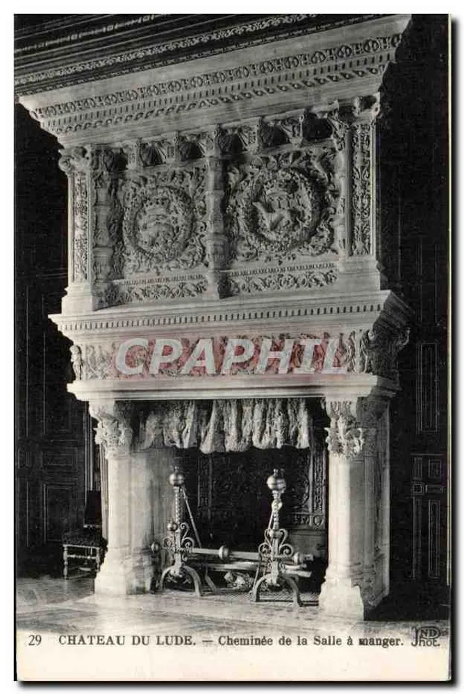 Schloss Lude — Kamin des Esszimmers — n°29 - Vorderseite